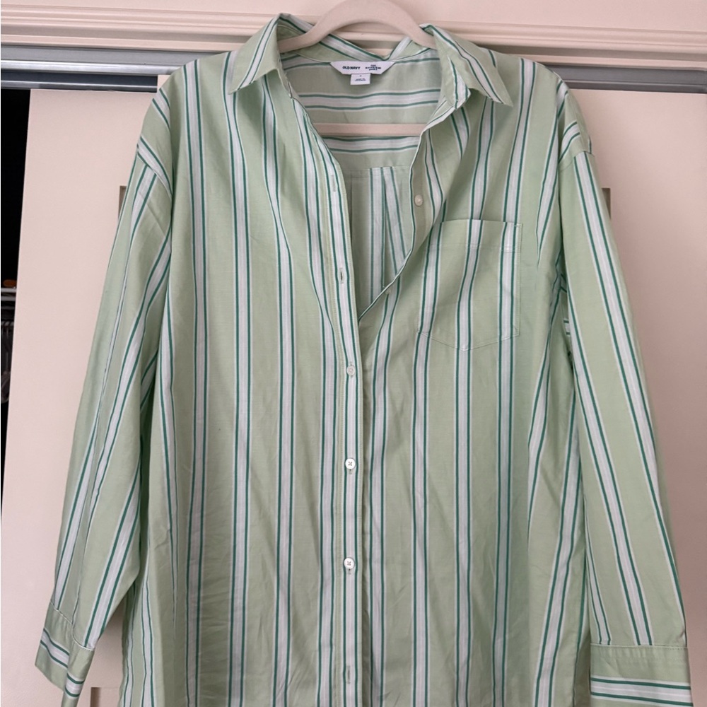 Women’s Green Striped Shirt